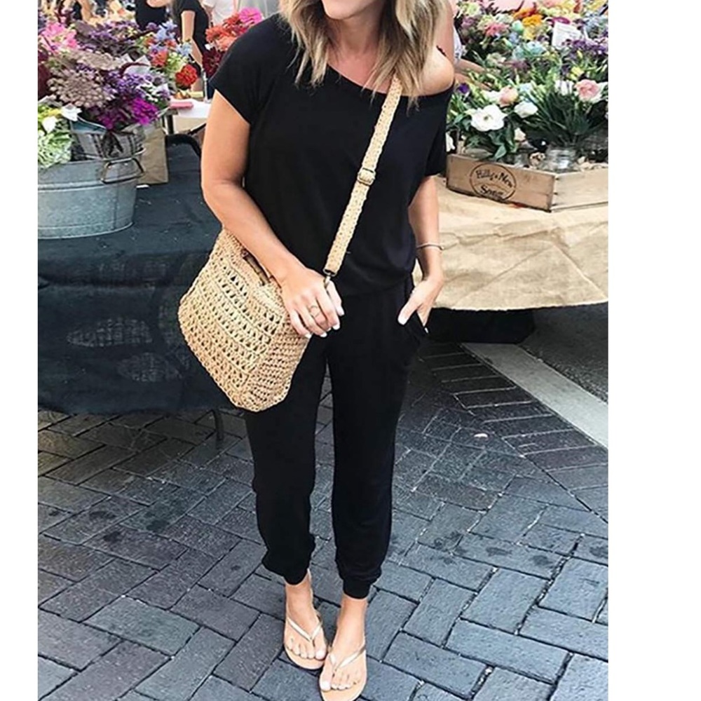Off the shoulder black jumpsuit - Picture 5 of 6